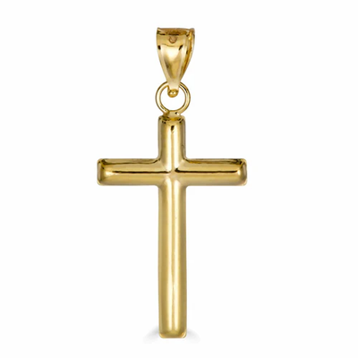 14K Yellow Gold Crucifix Pendant Dimensions-12mmx20mm