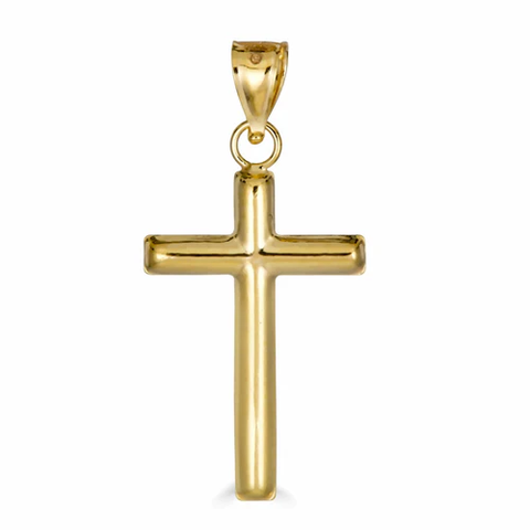 14K Yellow Gold Crucifix Pendant Dimensions-12mmx20mm