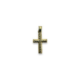 14K Yellow Gold Diamond Cut Textured Crucifix Pendant