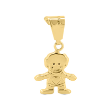 Load image into Gallery viewer, 14K Yellow Gold Boy Pendant Dimensions-10.2mmx13mm