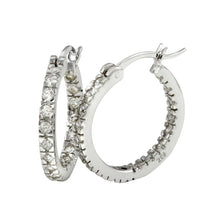 Load image into Gallery viewer, Sterling Silver Rhodium Plated Round 20mm Hoop Earrings