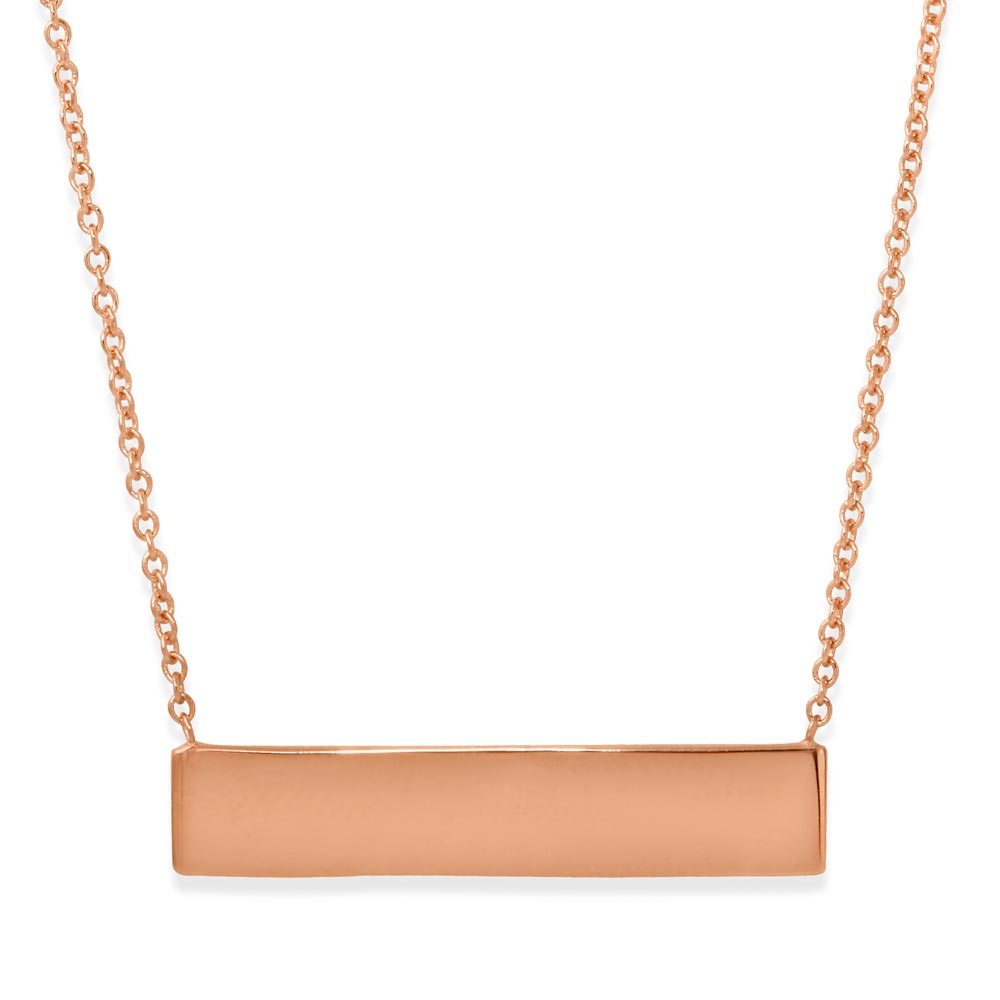 Sterling Silver Rose Gold Plated Small ID Tag Pendant
