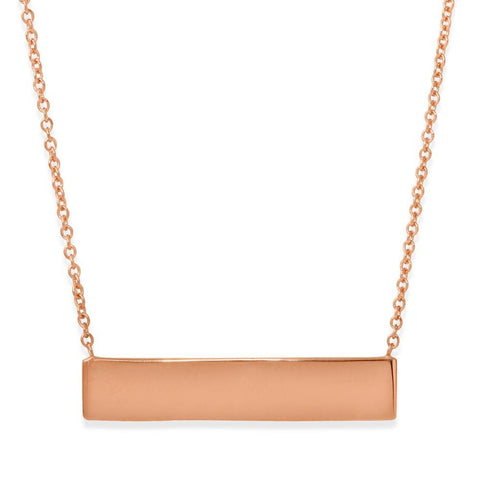 Sterling Silver Rose Gold Plated Small ID Tag Pendant