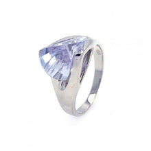 Load image into Gallery viewer, Sterling Silver Fancy Design with Sideways Lavender Cz Ring