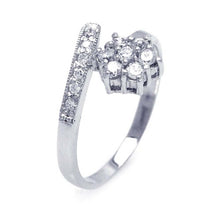 Load image into Gallery viewer, Sterling Silver Rhodium Plated Pave Set CZ Flower Ring