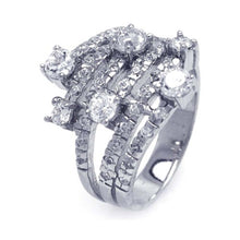 Load image into Gallery viewer, Sterling Silver Rhodium Plated Multiple Sized Clear CZ Wrap Ring