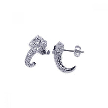 Load image into Gallery viewer, Sterling Silver Fancy Dragon Claw Design Embedded with Clear Czs Stud Earring