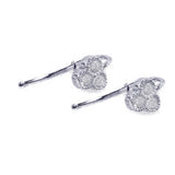 Sterling Silver Three Round Cut Clear Czs Hook Earring