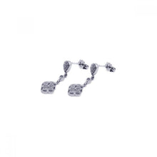 Load image into Gallery viewer, Sterling Silver Antique Style Micro Paved Marqui Flower Design Dangle Stud Earring