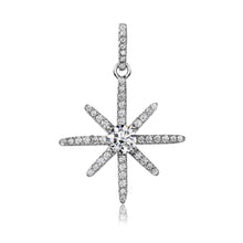 Load image into Gallery viewer, Sterling Silver Rhodium Plated CZ Shining Star Pendant