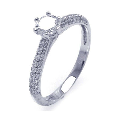 Sterling Silver Rhodium Plated Micro Pave CZ Ring