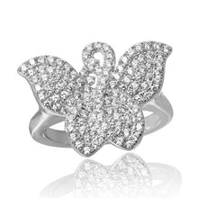 Load image into Gallery viewer, Sterling Silver Rhodium Plated Butterfly Covered With CZ