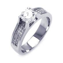 Load image into Gallery viewer, Sterling Silver Rhodium and Black Rhodium Plated Micro Pave Clear and Black CZ Ring