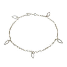 Load image into Gallery viewer, Sterling Silver Non Plated Multi Eye Shape Charm Dangling Anklet