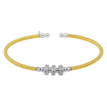 Load image into Gallery viewer, Sterling Silver Gold Plated Beaded Cuffs with CZ