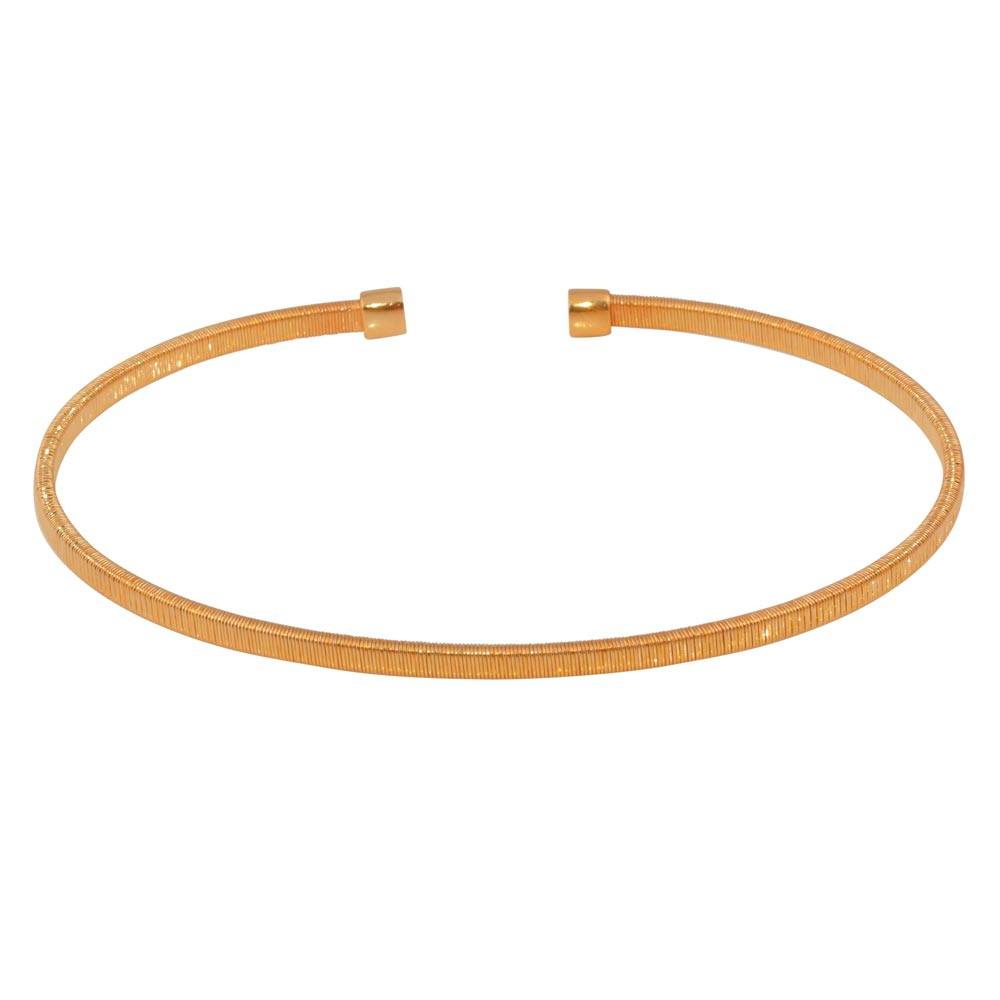 Sterling Silver Rose Gold Plated Flat Bangle