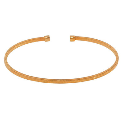 Sterling Silver Rose Gold Plated Flat Bangle
