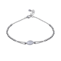 Sterling Silver Rhodium Plated Lady of Guadalupe Bracelet