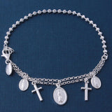 Sterling Silver Diamond Cut Beads With Hanging Charms