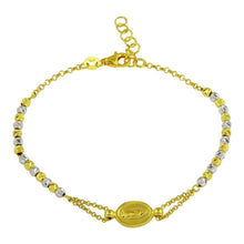 Load image into Gallery viewer, Sterling Silver Gold Plated Lady of Guadalupe Beaded Bracelet