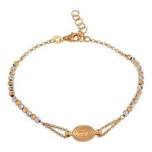 Load image into Gallery viewer, Sterling Silver Rose Gold Plated Lady of Guadalupe Beaded Bracelet