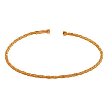 Load image into Gallery viewer, Sterling Silver Rose Gold Plated Twisted Thin Rope Bangle