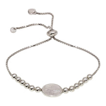 Load image into Gallery viewer, Sterling Silver Rhodium Plated Adjustable Religious Bracelet