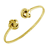Sterling Silver Gold Plated Knot Cuff Bracelets