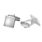 Sterling Silver Plain Engravable Square Cufflink