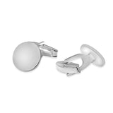 Sterling Silver Plain Engravable Circle Cufflink