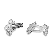 Load image into Gallery viewer, Sterling Silver Rhodium Plated Plain Music G Clef Cufflink