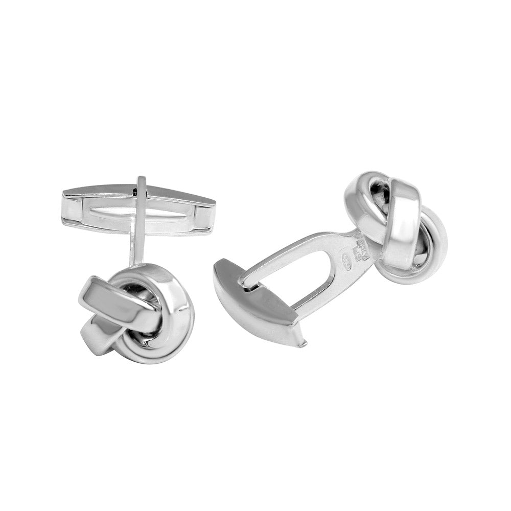 Sterling Silver Plain Knot Cufflink