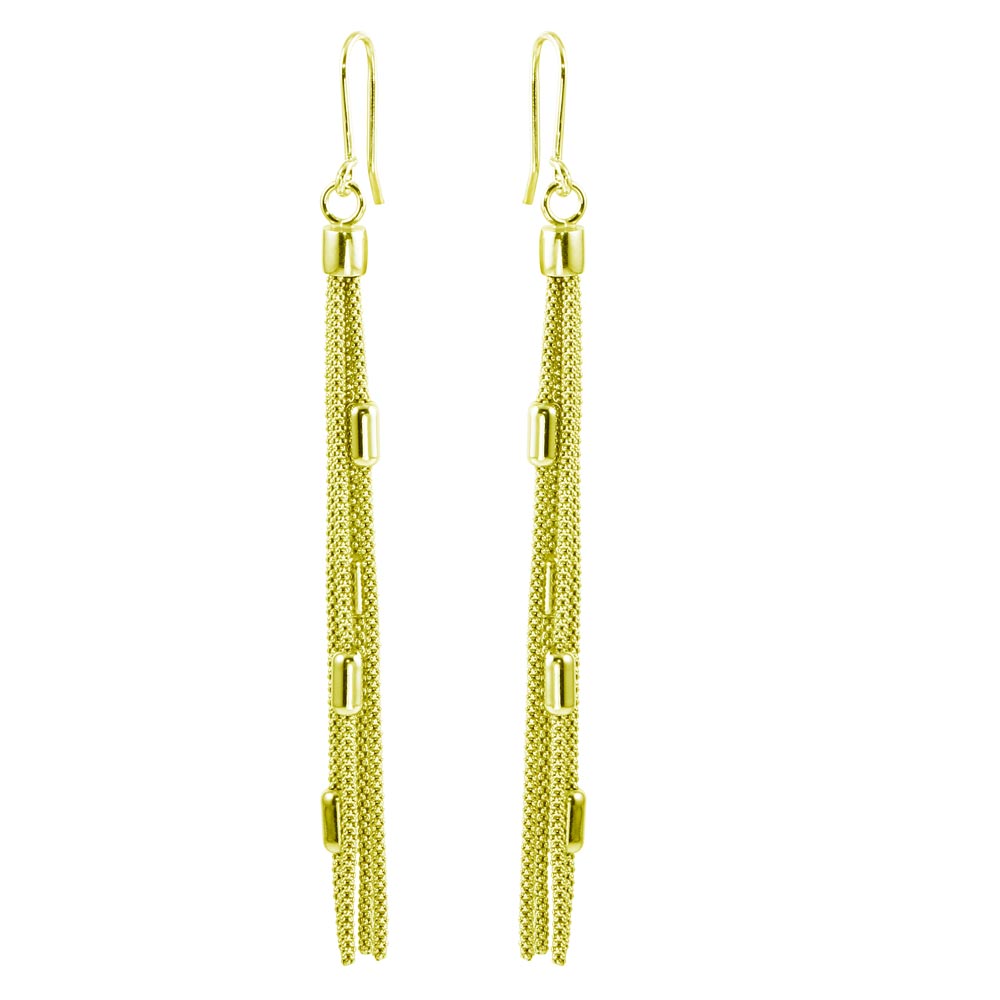 Sterling Silver Gold Plated Tassel Earrings