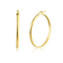 Load image into Gallery viewer, Sterling Silver Gold Plated Silver Dome Hoop Earrings