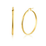 Sterling Silver Gold Plated Silver Dome Hoop Earrings