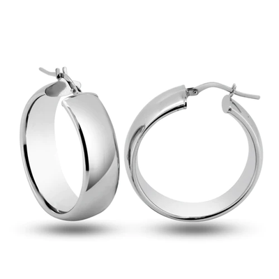 Sterling Silver High Polished Hoop Earrings