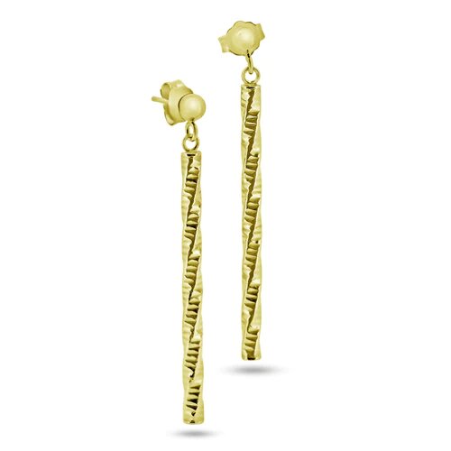 Sterling Silver Gold Plated DC Dangling Earrings