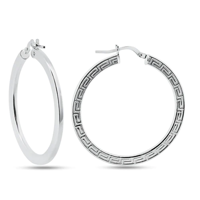 Sterling Silver Basic Non Plated Celtic Hoop Earrings-30mm