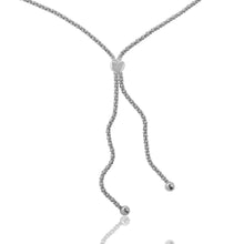 Load image into Gallery viewer, Sterling Silver Rhodium Plated Lariat Heart Italian .925 Necklace
