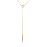 Gold Plated Sterling Silver Lariat Necklace with Adjustable Length of 20-22 inches