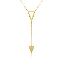 Load image into Gallery viewer, Sterling Silver Gold Plated Necklace With Two Triangle Drop