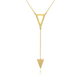 Sterling Silver Gold Plated Necklace With Two Triangle Drop