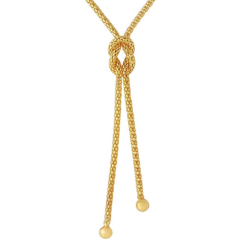 Sterling Silver Gold Plated Dangling Knot Necklace