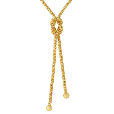 Sterling Silver Gold Plated Dangling Knot Necklace