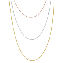 Load image into Gallery viewer, Sterling Silver 3 Toned 3 Strands Roc Chain Necklace