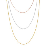 Sterling Silver 3 Toned 3 Strands Roc Chain Necklace