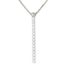 Load image into Gallery viewer, Sterling Silver Rhodium Plated CZ Drop Necklace