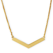 Load image into Gallery viewer, Sterling Silver Gold Plated Wide V Accent Necklace