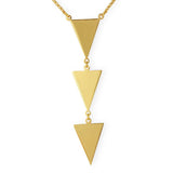 Sterling Silver Gold Plated 3 Triangle Drop Necklace