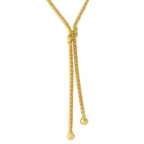 Sterling Silver Gold Plated Drop Necklace With Double Sash Necklace